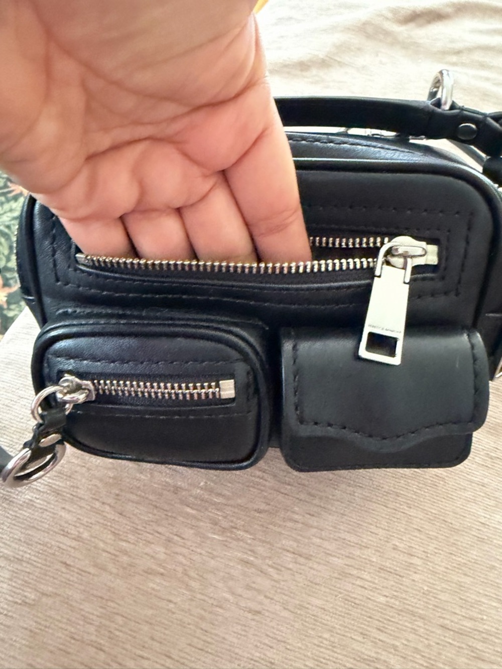 Rebecca Minkoff Black Leather Mini Crossbody with Silver Hardware - Picture 7 of 12